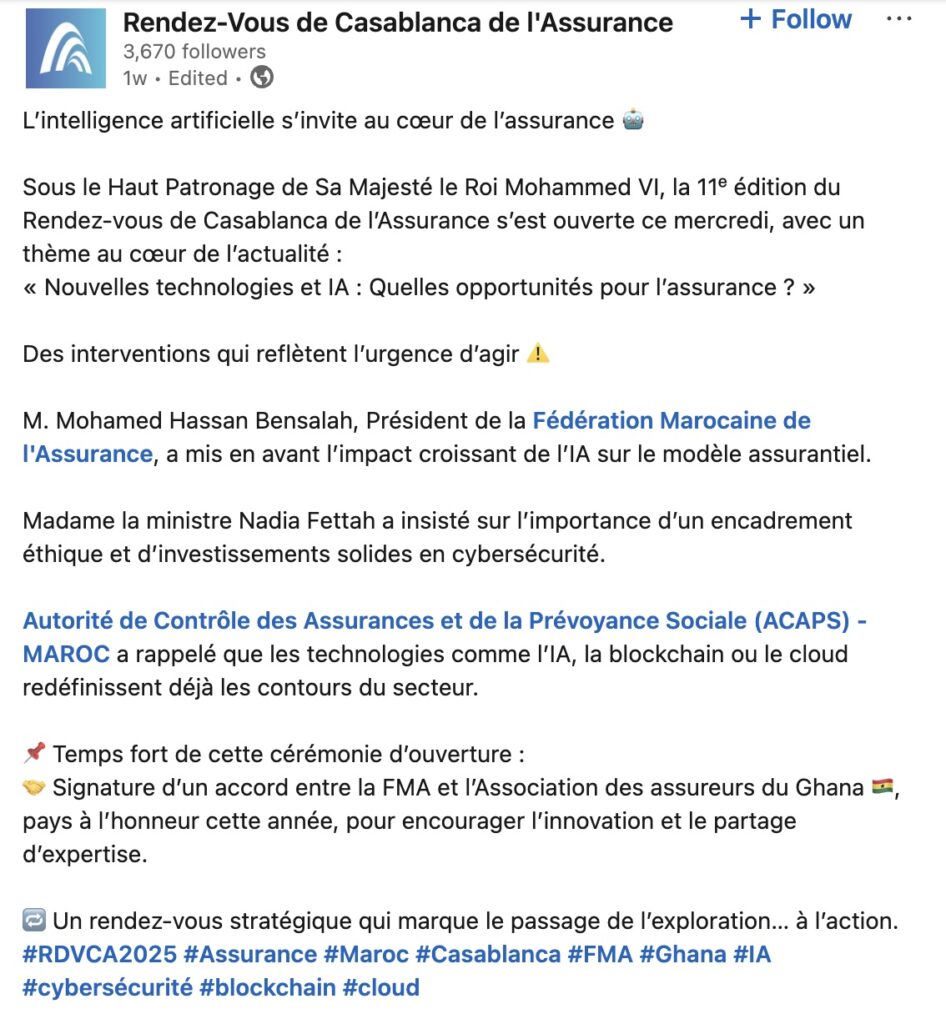 Casablanca : Un rendez-vous de l’assurance réussi haut la main 1 RDV Assurance