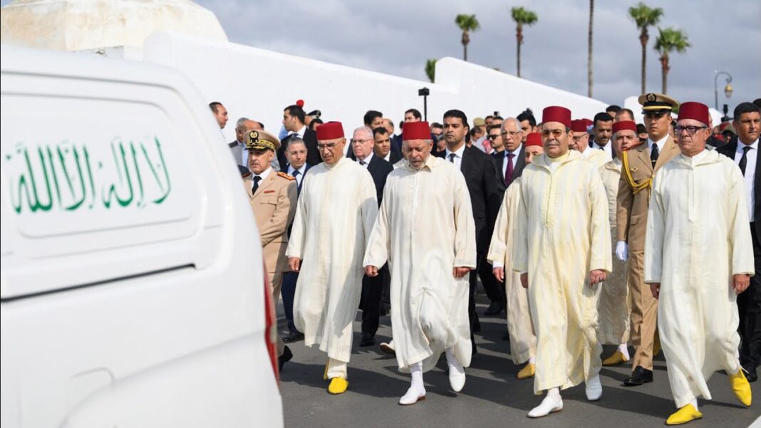 Obsèques à Rabat de feu Abdelhak Lamrini en présence de SAR le Prince Moulay Rachid