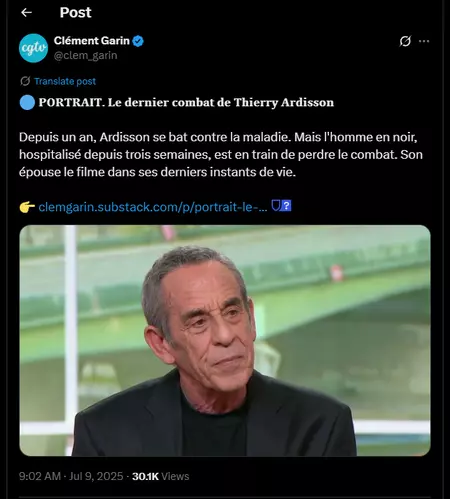 Thierry Ardisson est décédé à 76 ans des suites d’un cancer du foie 1 Clement Garin