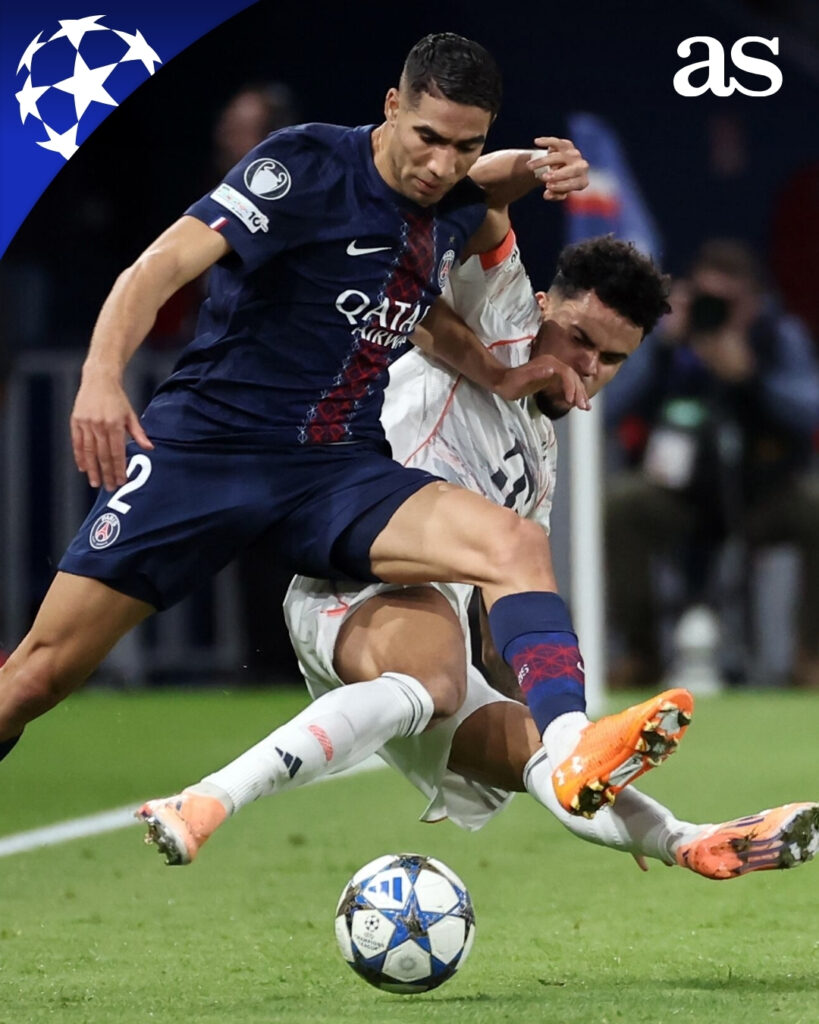 Achraf Hakimi quitte le Parc des Princes en béquilles : le cauchemar après le tacle violent de Luis Díaz 2 Hakimi Diaz 1