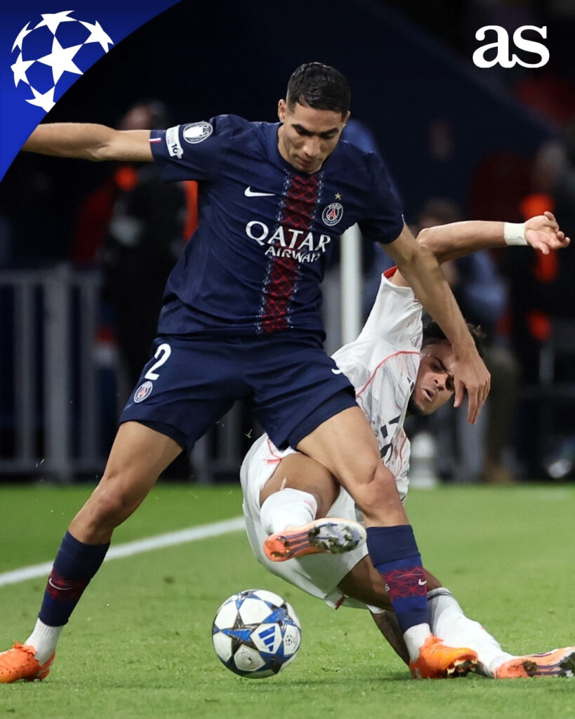 Achraf Hakimi quitte le Parc des Princes en béquilles : le cauchemar après le tacle violent de Luis Díaz 3 Hakimi Diaz 2