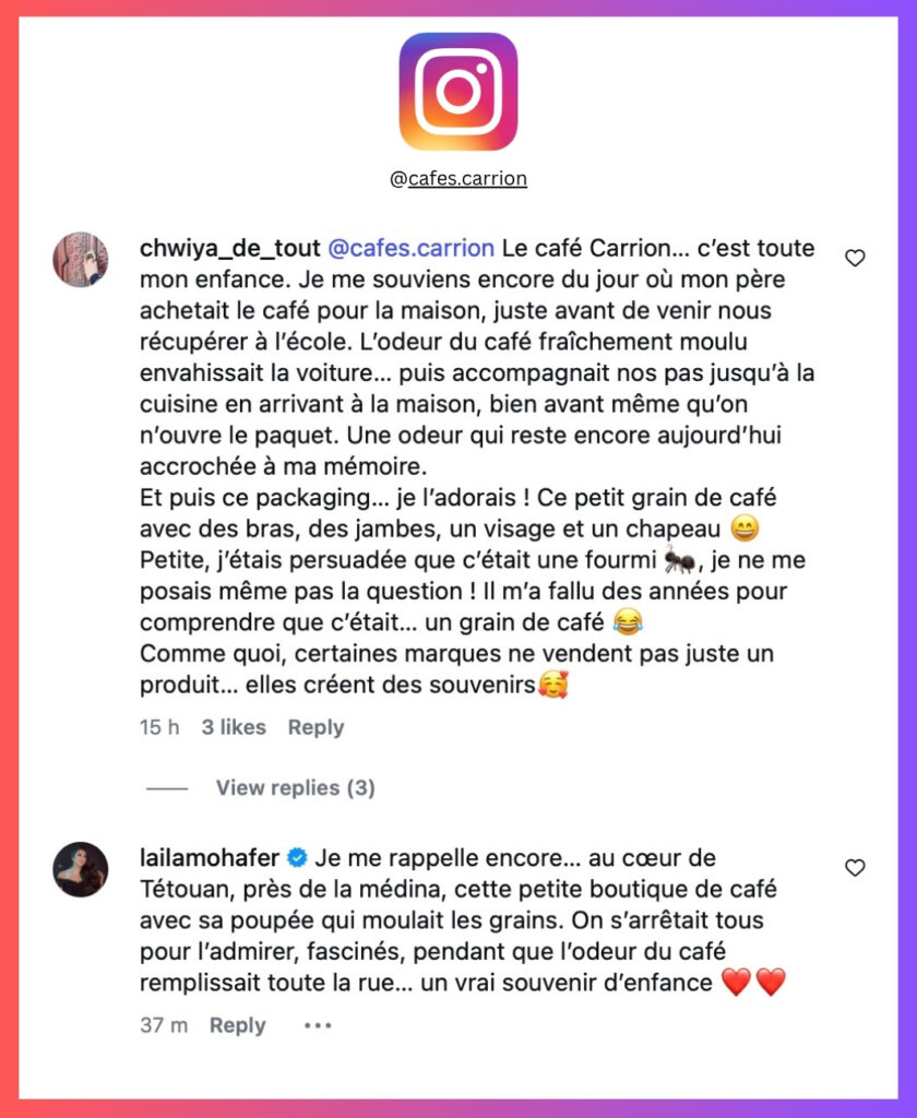 Cafés Carrion, premier réseau de coffee shops au Maroc, dépasse les 110 points de vente 1 Temoigange carrion Instagram