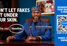 Unilever a engagé un véritable prince nigérian pour lutter contre les fausses huiles corporelles Vaseline !
