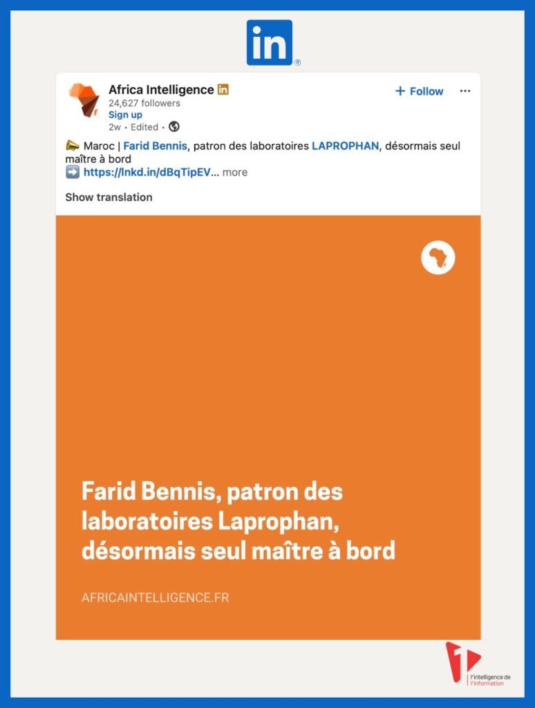 Dr Farid Bennis, le pharmacien, l’industriel et le stratège derrière le nouveau destin de Laprophan 1 Farid Bennis AI Linkedin