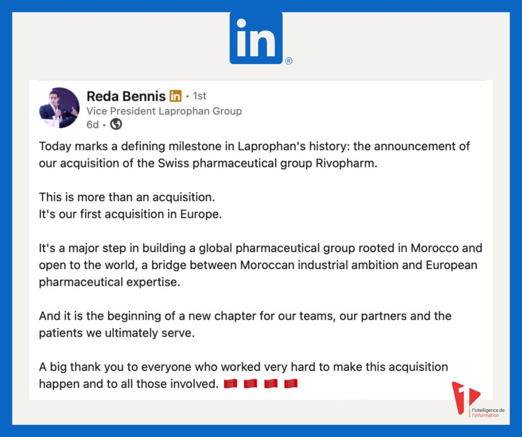 Dr Farid Bennis, le pharmacien, l’industriel et le stratège derrière le nouveau destin de Laprophan 5 RB linkedin