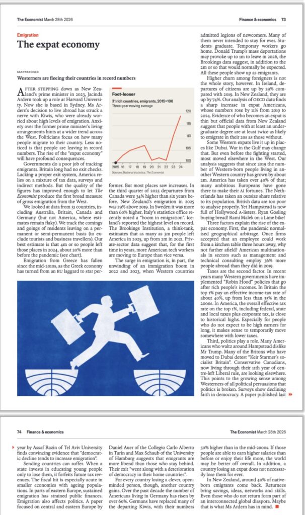 The Economist : les Occidentaux quittent leurs pays en nombre record 1 The Economist