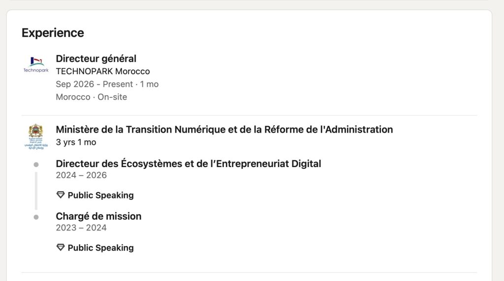 On attend un Chef de gouvernement, on nous annonce un nouveau DG du Technopark… exit une femme qui n’a pas démérité 2 Driss Lemjaouri Linkedin