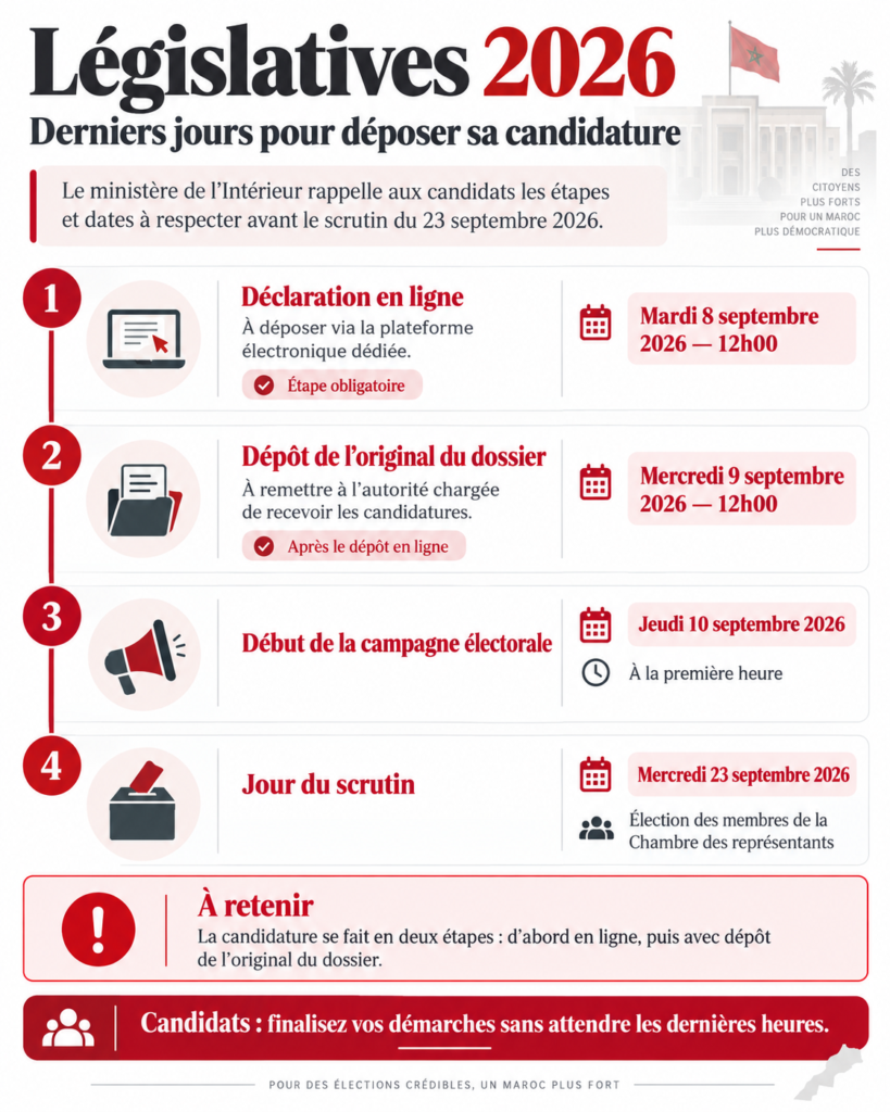 Elections 2026 delais depots