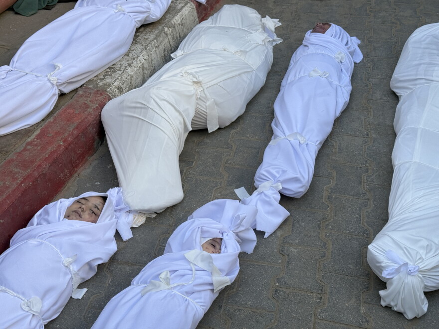 La morgue de l’hôpital Al-Shifa à Gaza-ville.