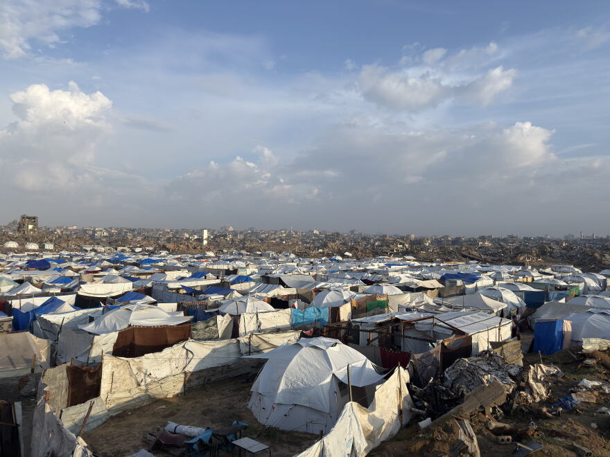 Des tentes de fortune à Gaza-ville.