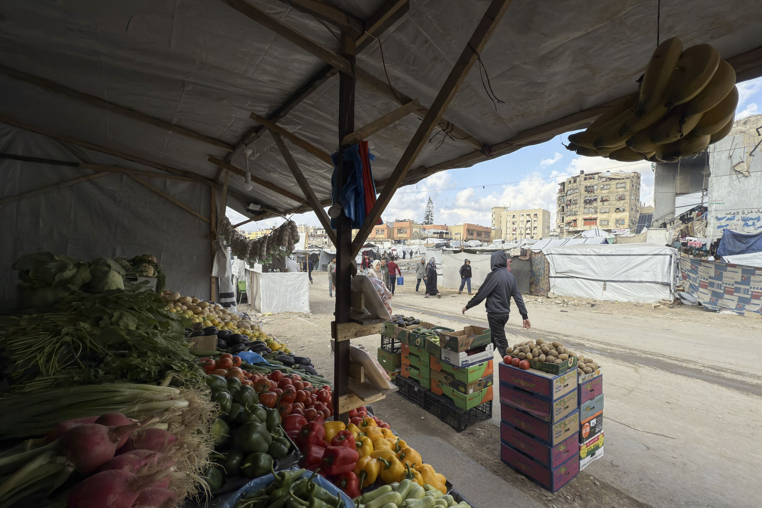 Des produits frais dans les rues de Gaza-ville.